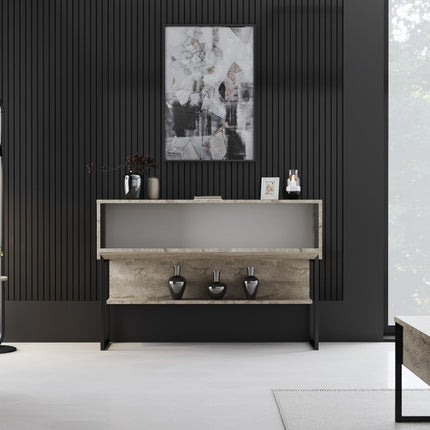 Komód Luxe - Travertine, Black-VASBÚTOR