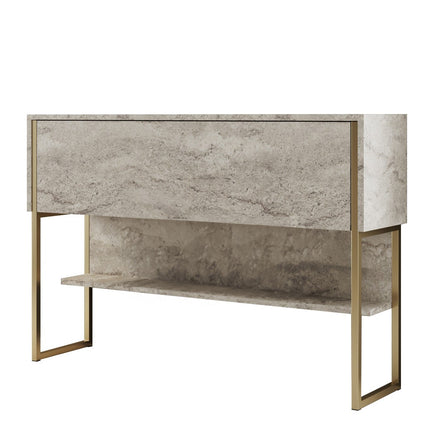Komód Luxe - Travertine, Gold-VASBÚTOR