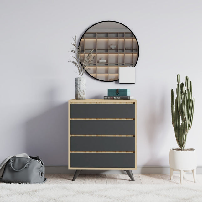 Komód Suvera - Oak, Anthracite-VASBÚTOR