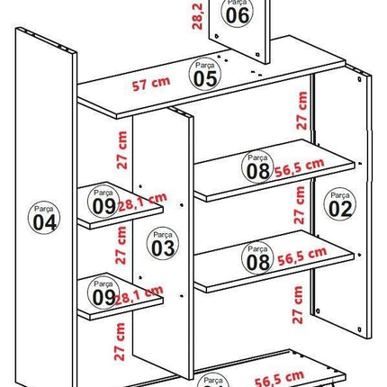 Könyvespolc Form - Fehér-VASBÚTOR