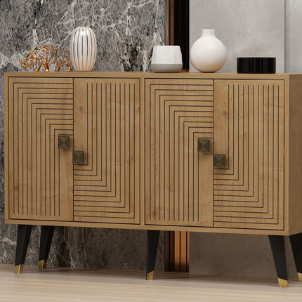 Konzolasztal Ahart - Sapphire Oak, Arany-VASBÚTOR