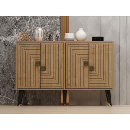 Konzolasztal Ahart - Sapphire Oak, Arany-VASBÚTOR