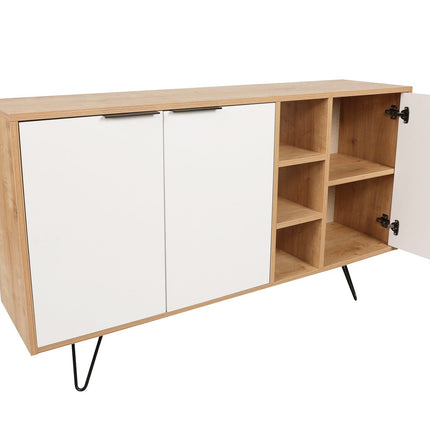 Konzolasztal Clara Console - Oak, Fehér-VASBÚTOR