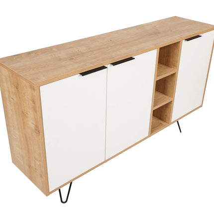 Konzolasztal Clara Console - Oak, Fehér-VASBÚTOR