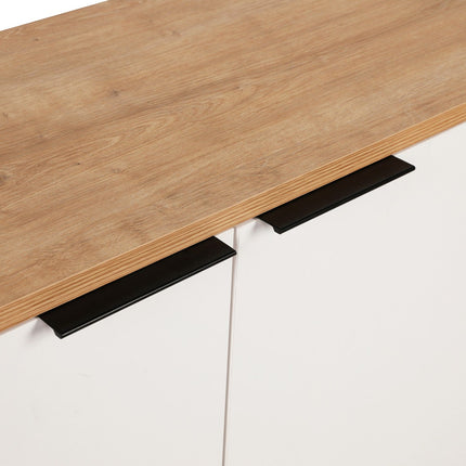 Konzolasztal Clara Console - Oak, Fehér-VASBÚTOR