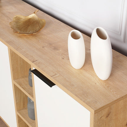 Konzolasztal Clara Console - Oak, Fehér-VASBÚTOR