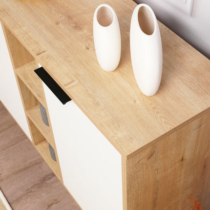 Konzolasztal Clara Console - Oak, Fehér-VASBÚTOR