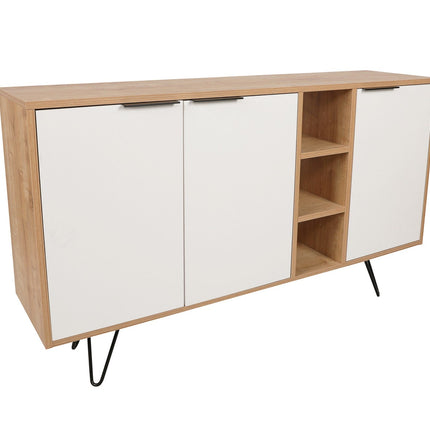 Konzolasztal Clara Console - Oak, Fehér-VASBÚTOR