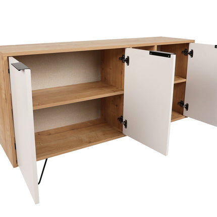 Konzolasztal Clara Console - Oak, Fehér-VASBÚTOR