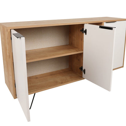 Konzolasztal Clara Console - Oak, Fehér-VASBÚTOR