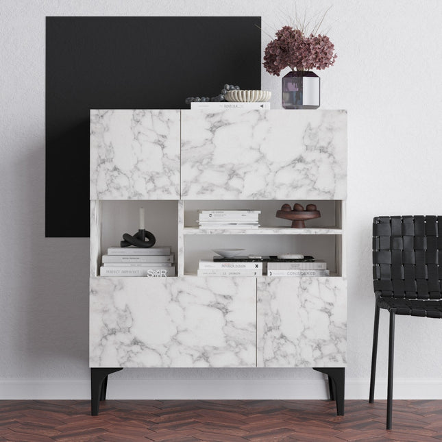 Konzolasztal Krista - Carrara Marble-VASBÚTOR