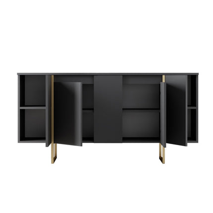 Konzolasztal Luxe - Anthracite, Gold-VASBÚTOR