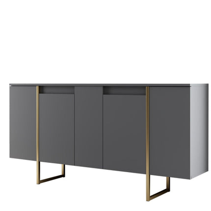 Konzolasztal Luxe - Anthracite, Gold-VASBÚTOR
