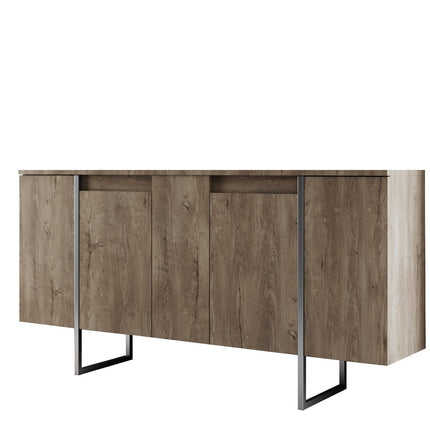 Konzolasztal Luxe - Walnut, Silver-VASBÚTOR