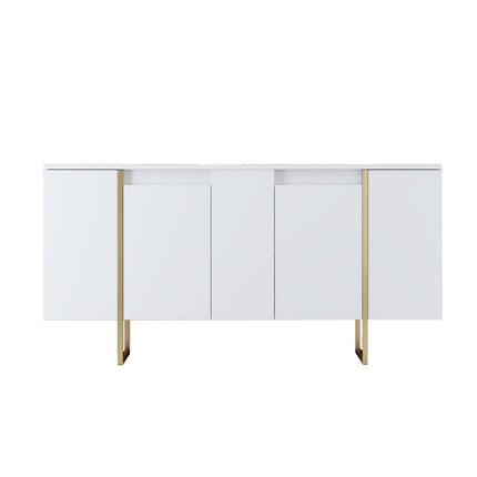 Konzolasztal Luxe - White, Gold-VASBÚTOR