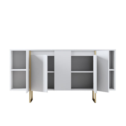 Konzolasztal Luxe - White, Gold-VASBÚTOR