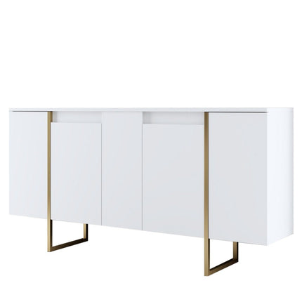Konzolasztal Luxe - White, Gold-VASBÚTOR