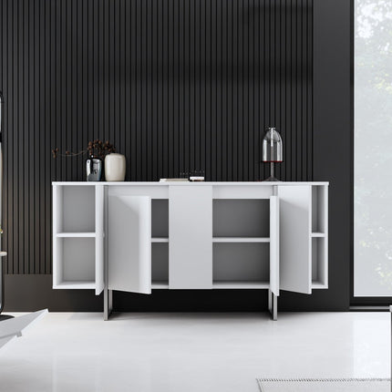 Konzolasztal Luxe - White, Silver-VASBÚTOR