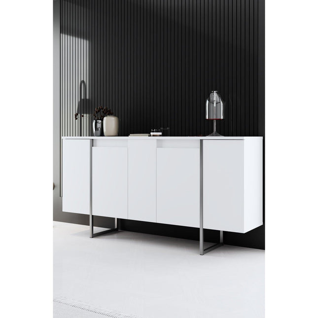 Konzolasztal Luxe - White, Silver-VASBÚTOR
