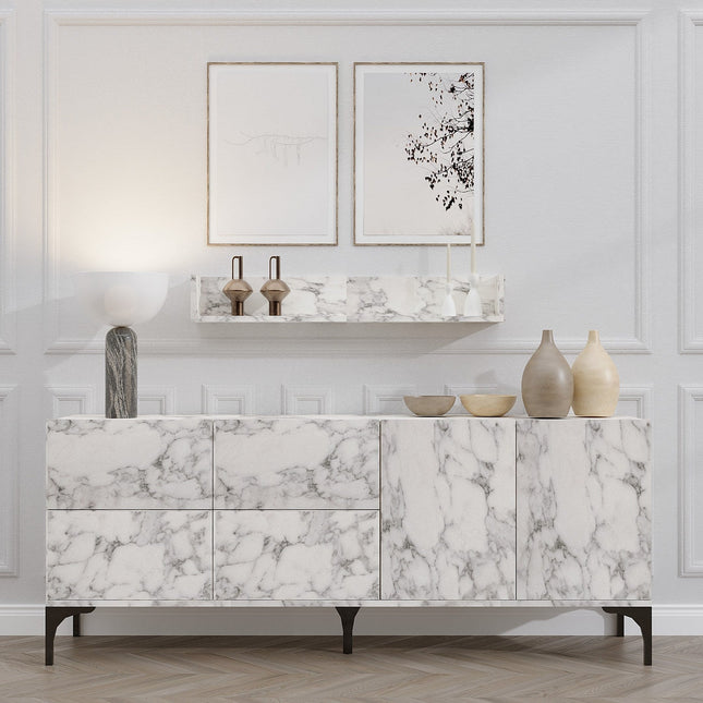 Konzolasztal Stella - Carrara Marble-VASBÚTOR