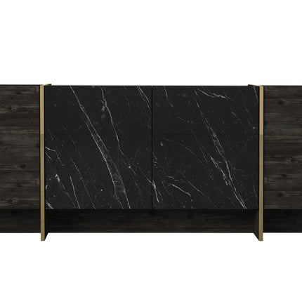 Konzolasztal Veyron - Black, Gold-VASBÚTOR