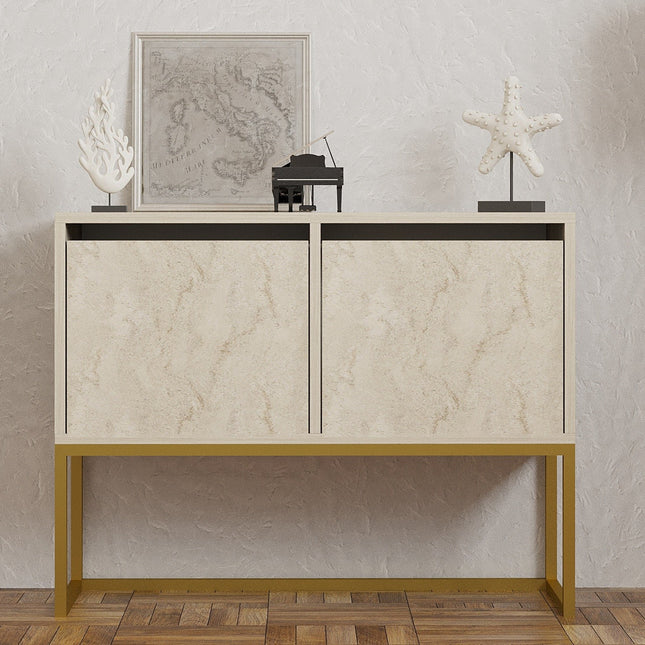 Konzolasztal Zermat - Travertine-VASBÚTOR