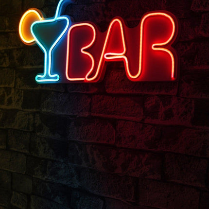 Műanyag LED-es fali dekoráció, Bar - Multicolor-VASBÚTOR