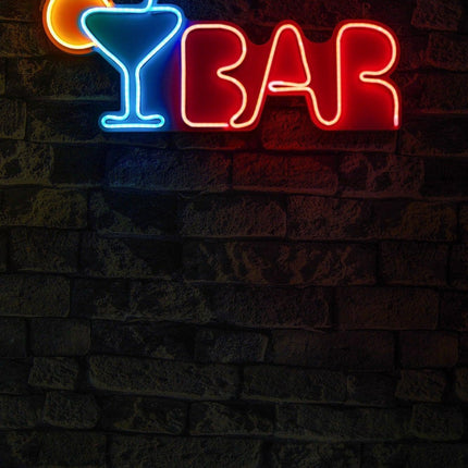 Műanyag LED-es fali dekoráció, Bar - Multicolor-VASBÚTOR