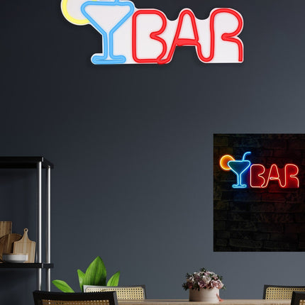 Műanyag LED-es fali dekoráció, Bar - Multicolor-VASBÚTOR