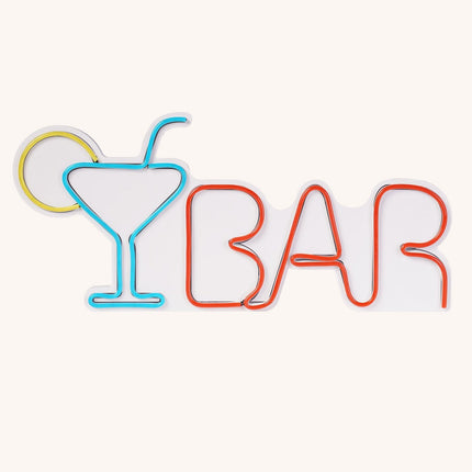 Műanyag LED-es fali dekoráció, Bar - Multicolor-VASBÚTOR