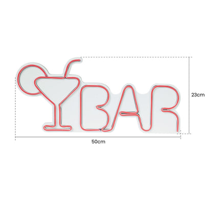 Műanyag LED-es fali dekoráció, Bar - Multicolor-VASBÚTOR