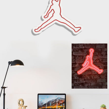 Műanyag LED-es fali dekoráció, Basketball - Red-VASBÚTOR