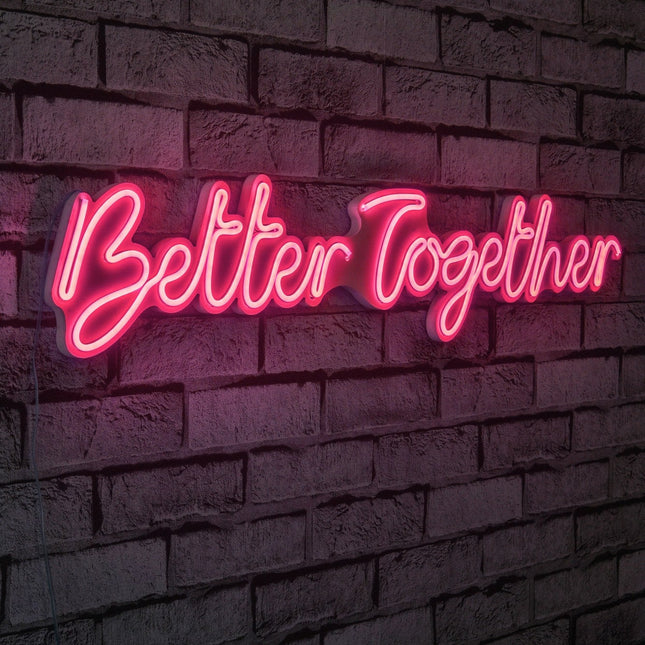 Műanyag LED-es fali dekoráció, Better Together - Pink-VASBÚTOR