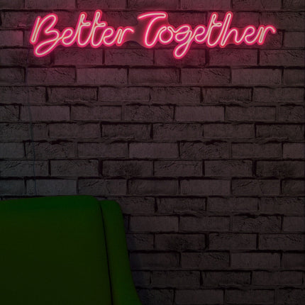 Műanyag LED-es fali dekoráció, Better Together - Pink-VASBÚTOR