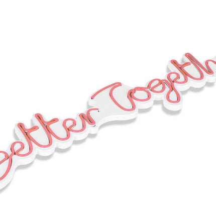 Műanyag LED-es fali dekoráció, Better Together - Pink-VASBÚTOR