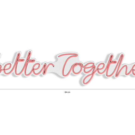 Műanyag LED-es fali dekoráció, Better Together - Pink-VASBÚTOR