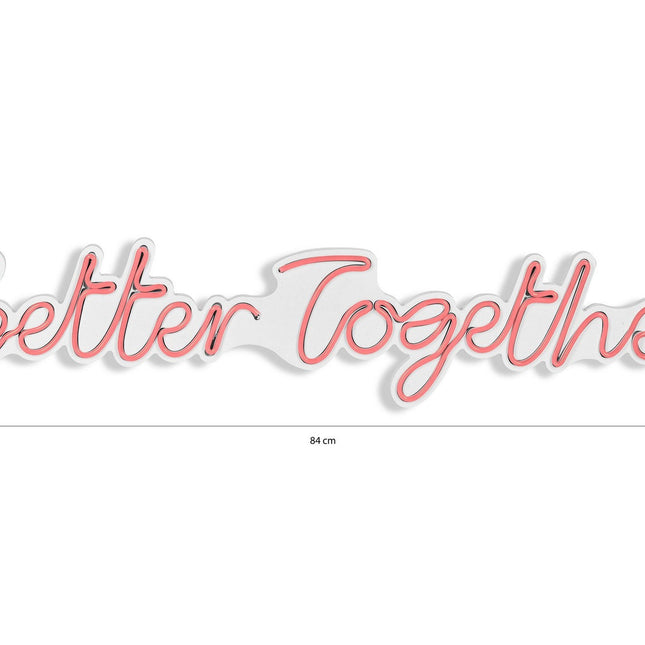 Műanyag LED-es fali dekoráció, Better Together - Pink-VASBÚTOR