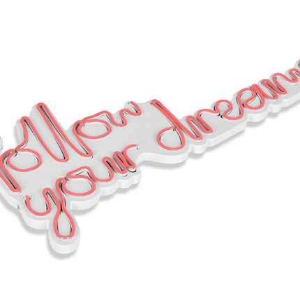 Műanyag LED-es fali dekoráció, Follow Your Dreams - Pink-VASBÚTOR