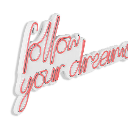 Műanyag LED-es fali dekoráció, Follow Your Dreams - Pink-VASBÚTOR