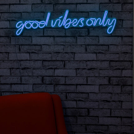 Műanyag LED-es fali dekoráció, Good Vibes Only - Blue-VASBÚTOR