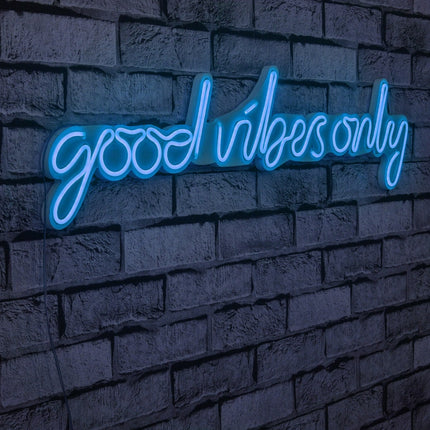 Műanyag LED-es fali dekoráció, Good Vibes Only - Blue-VASBÚTOR
