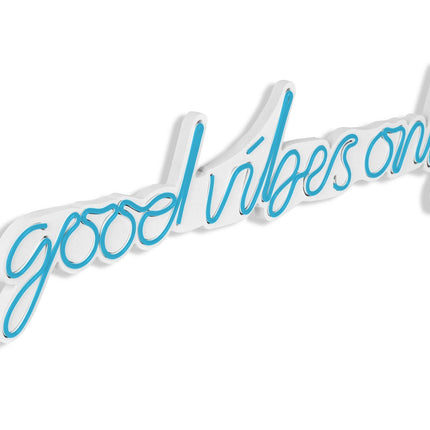Műanyag LED-es fali dekoráció, Good Vibes Only - Blue-VASBÚTOR