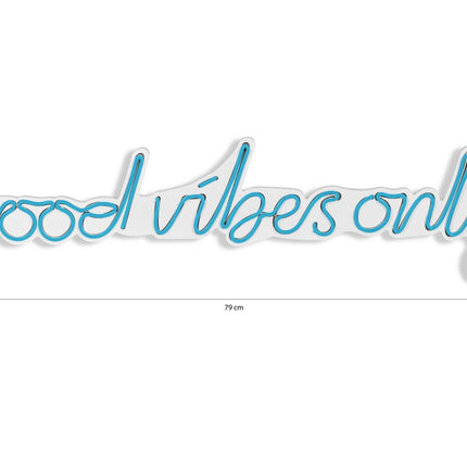 Műanyag LED-es fali dekoráció, Good Vibes Only - Blue-VASBÚTOR
