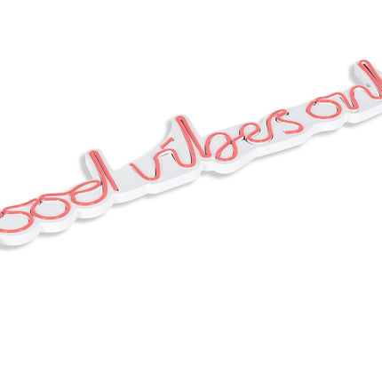Műanyag LED-es fali dekoráció, Good Vibes Only - Pink-VASBÚTOR
