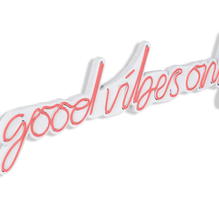 Műanyag LED-es fali dekoráció, Good Vibes Only - Pink-VASBÚTOR