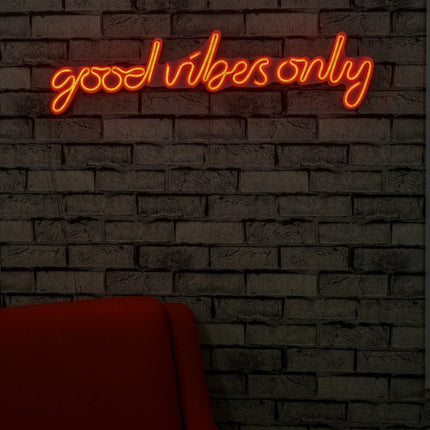 Műanyag LED-es fali dekoráció, Good Vibes Only - Red-VASBÚTOR