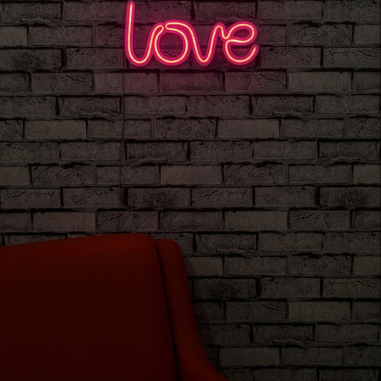 Műanyag LED-es fali dekoráció, Love - Pink-VASBÚTOR