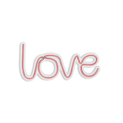 Műanyag LED-es fali dekoráció, Love - Pink-VASBÚTOR