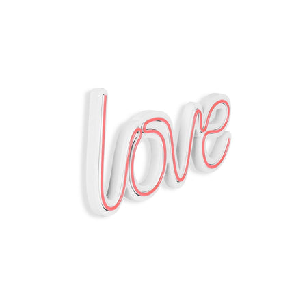 Műanyag LED-es fali dekoráció, Love - Pink-VASBÚTOR