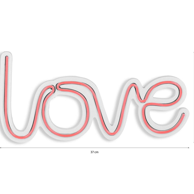 Műanyag LED-es fali dekoráció, Love - Pink-VASBÚTOR